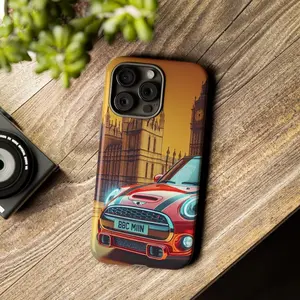 Classic Mini Cooper Phone Case Dual Layer Protection Waterproof Impact Resistant Compatible with iPhone X 11 12 13 14 15 16 & More Shockproof Protector Durable Cover