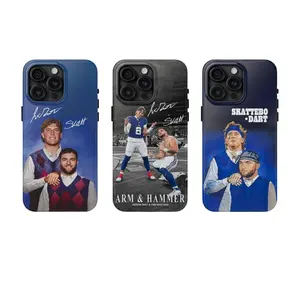 Jaxson Dart & Cam Skattebo Football Duo Phone Case, Shockproof Sports Fan Phone Cover, Premium Gloss Case for iPhone 17 - SE- Samsung S21-25