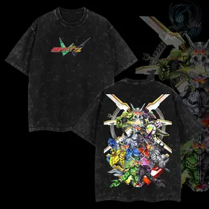 Rider4U Kamen Rider W Oversized Washed T-Shirt 100% Premium Cotton Classic Fit S-5XL Menswear Soft Top American-made Apparel Seamless Clothes Tshirt