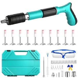 Concrete Nail Gun Kit – Adjustable Power, Easy One-Hand Use, High Penetration, Widely Applicable for Furniture, HVAC, Piping – Portable Pro Fastening Tool