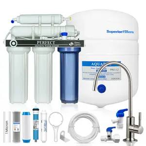 Superior Filters 5-Stage Reverse Osmosis Water Filter System - 75 GPD RO Drinking Water Purifier with Auto Shut-Off Leak Detector - High-Efficiency Home Filter for Removing 1000+ Contaminants