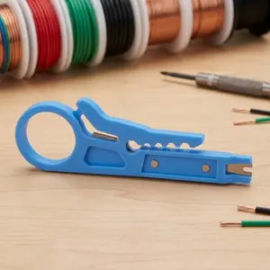 Universal Wire Crimping Tool for Coaxial RG59 RG6 RG7 RG11, Round CAT5 CAT6 Ethernet, Flat Phone Cable, Multi-Function Crimper Cutter Stripper, Essential Electrical Repair Kit for DIY Home Maintenance