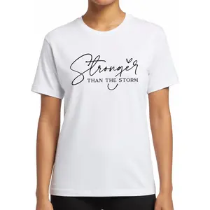 Retro You Are Stronger Than The Storm T-Shirt Unisex Motivational Graphic Tee Comfortable Short Sleeve Apparel for Women & Girls Aesthetic Inspirational Gift Viral Trendy Streetwear Shirt