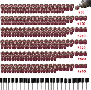 400 count Sanding Drums Kit,Drum Sander Sleeves 376 count (80 120 240 320 400 600Grit),24Pcs Drum Mandrels diameters,Sanding Bits Tool Accessories for Dremel Rotary Tool