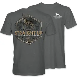 Buck Barbed Wire - Whitetail Buck Scene Tee -Youthful & Vibrant - Every Size Available