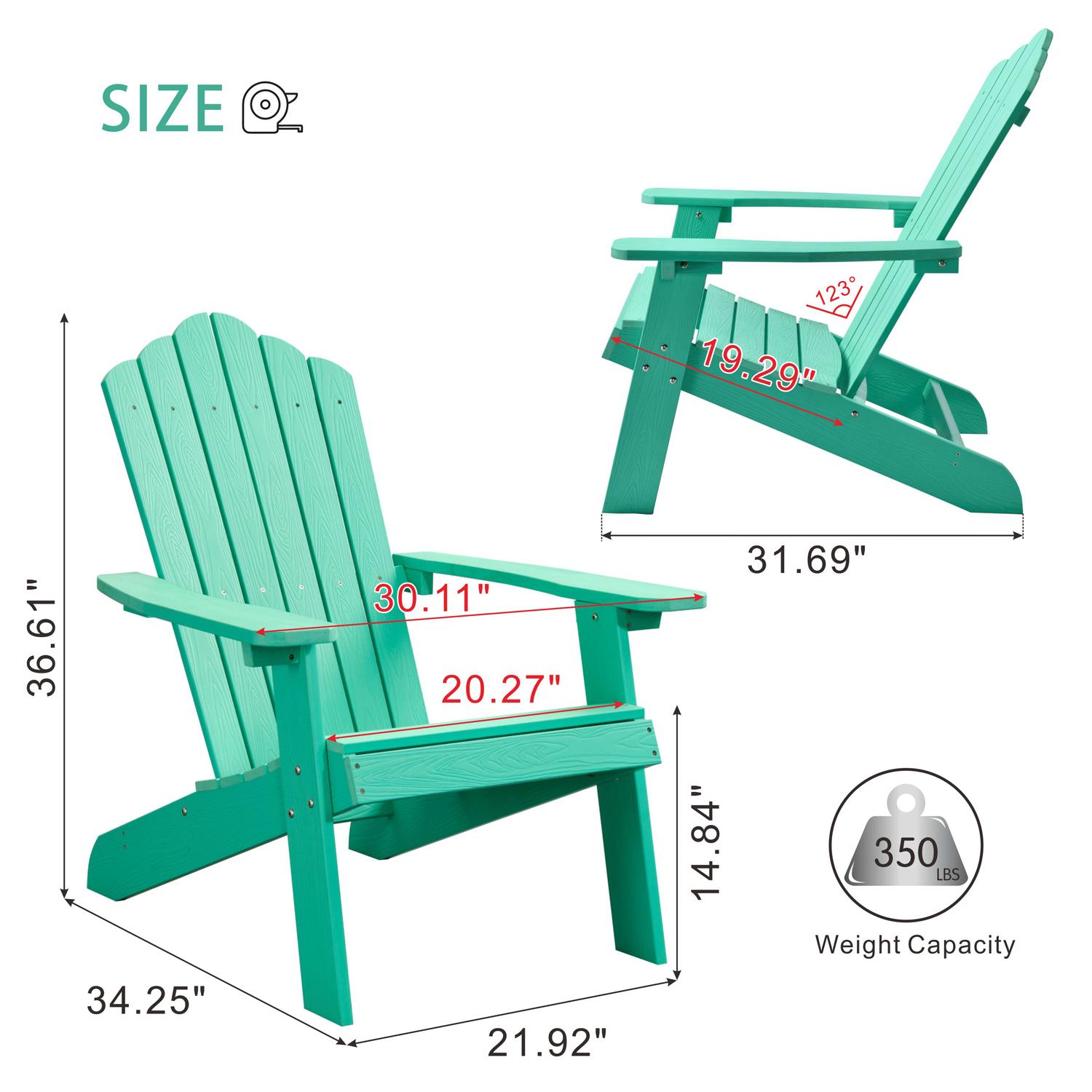 ALLWEX Outdoor Adirondack Chair & Side Table Set, HDPE Weather-Resistant High-Back Armchair, Folding Table with Wood Grain Finish for Garden, Deck ALLWEX Outdoor Adirondack Chair & Side Table Set, HDPE Weather-Resistant High-Back Armchair, Folding Table with Wood Grain Finish for Garden, Deck