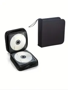 40 Capacity CD DVD Storage Box, Portable Wallet Style Disc Holder, Ideal for Car Home Travel, Keep Disks Organized and Neat