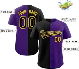 Custom Split Baseball Jersey Button Down Shirt Sports Personalized Stitched Name Number for Men/Women/Boy