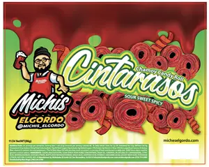 MICHIS EL GORDO CINTARASOS SOUR BELTS, 86 GRAMS Sweet Snack