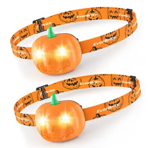#JumpstartSale EverBrite Halloween Pumpkin&Bat Headlamp , LED Head Lamp Adjustable Headband, Pumpkin Lights Party Favors, Halloween Gifts, Headlights for Halloween Party and Decorations