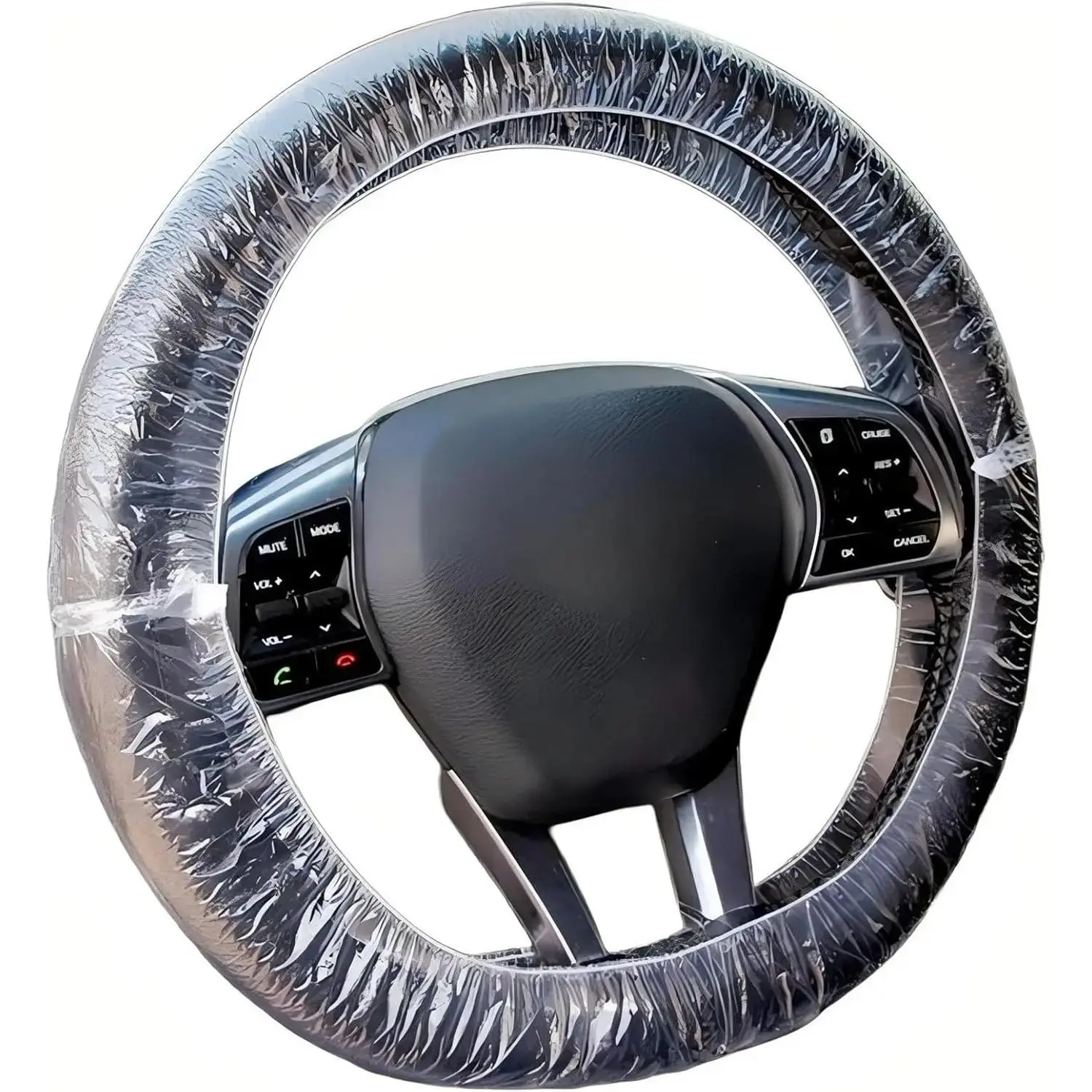 Disposable Steering Wheel Covers 100 count PE Plastic Clear Protectors with Stretch Elastic for Scratch Prevention Universal Fit  Interior Accessories