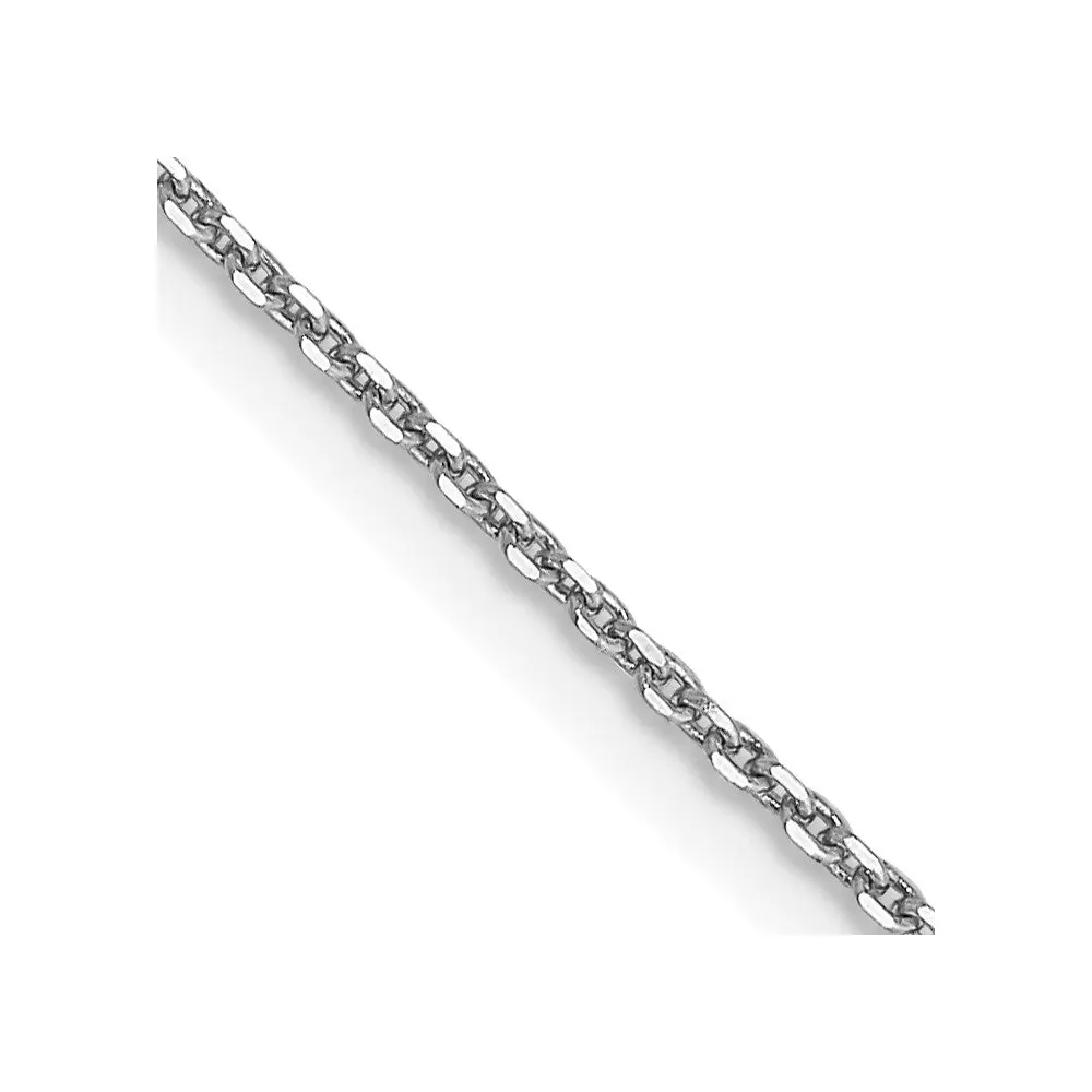 14k WG .9mm D/C Round Open Link Cable Chain (1.55 grams)
