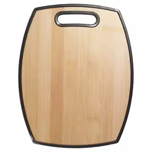 Lightweight Bamboo-Designed Plastic Cutting Board with Handle, Dishwasher Safe, and Portable Kitchen Essential—Large 12" x 15"