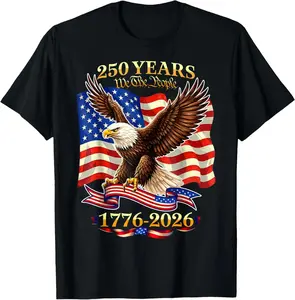 Patriotic Eagle Graphic T-Shirt American Heritage Flag Design Graphic Tee Vintage Style Soft Breathable Loose Fit Independence Celebration Theme Casual Daily Wear Gift Apparel