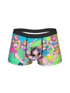 1 piece The most popular cartoon idol Merry Christmas Underpants Homme Panties Men's Underwear Print Shorts Boxer Briefs