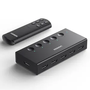 UGREEN HDMI Switch 5 in 1 Out 4K 60Hz HDMI Splitter with Remote Control, 5 Port Switcher Selector Box Support 3D CEC HDR HDCP2.2 Compatible with PS5/4/3 Xbox Nintendo Switch Roku TV Fire Stick Black,September Restock