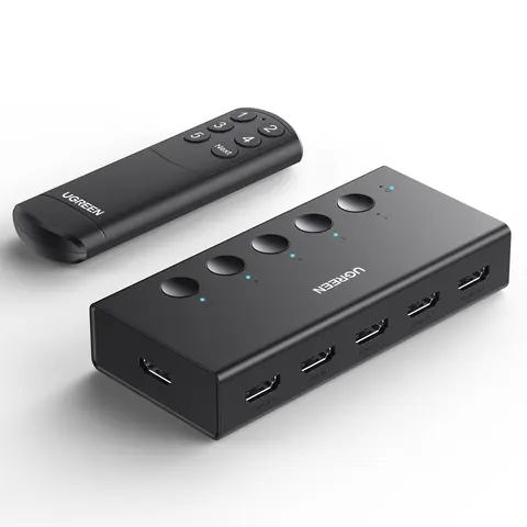 UGREEN 5 in 1 Out HDMI Switch - USB Powered 4K 60Hz Switcher Selector Box with Remote, Supports VRR, 1920x1080@240Hz, 2560x1440@120Hz, 3D, CEC, HDR, HDCP2.2, Compatible with PS5/4/3, Xbox, Nintendo Switch, Black (September Restock)