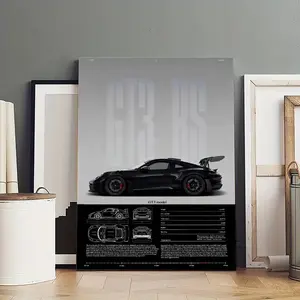 High-performance GT3 RS Model Specification Wall Decor Art, Waterproof Canvas Poster, Artistic Poster for Bathroom, Bedroom, Kitchen and Living Room, and A Perfect Gift for Home