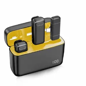 2024 wireless lavalier microphone with charging case, long-lasting battery life, iPhone/Android, suitable for live broadcast/recording/vlog Bluetooth