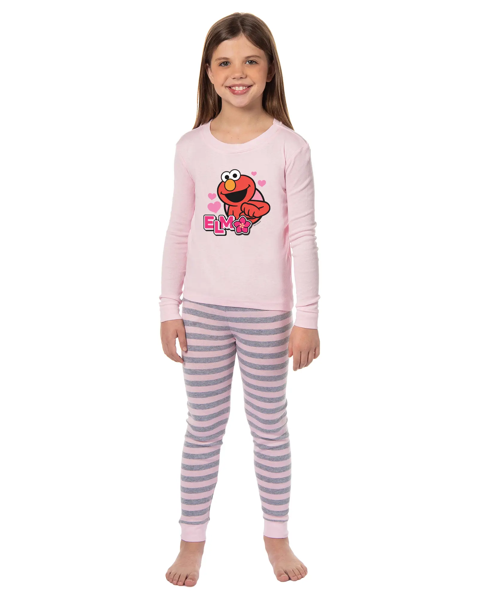 Sesame Street Elmo Girls Love You 2 Piece Long Sleeve Pajama Set