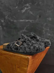 Unisex Soft Cork Slippers, Casual Style, Comfortable Fit, Daily Wear, Fashion Plaid Denim Mesh Design, Durable All-Season Shoes, Stylish