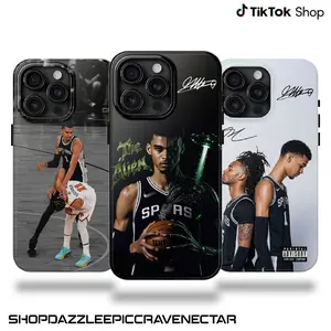 Wemby Shoves Bru Phone Case, Go Spurs Go Victor Signature Phone Cover, 2026 Basketball Playoffs 17 Air Pro Max