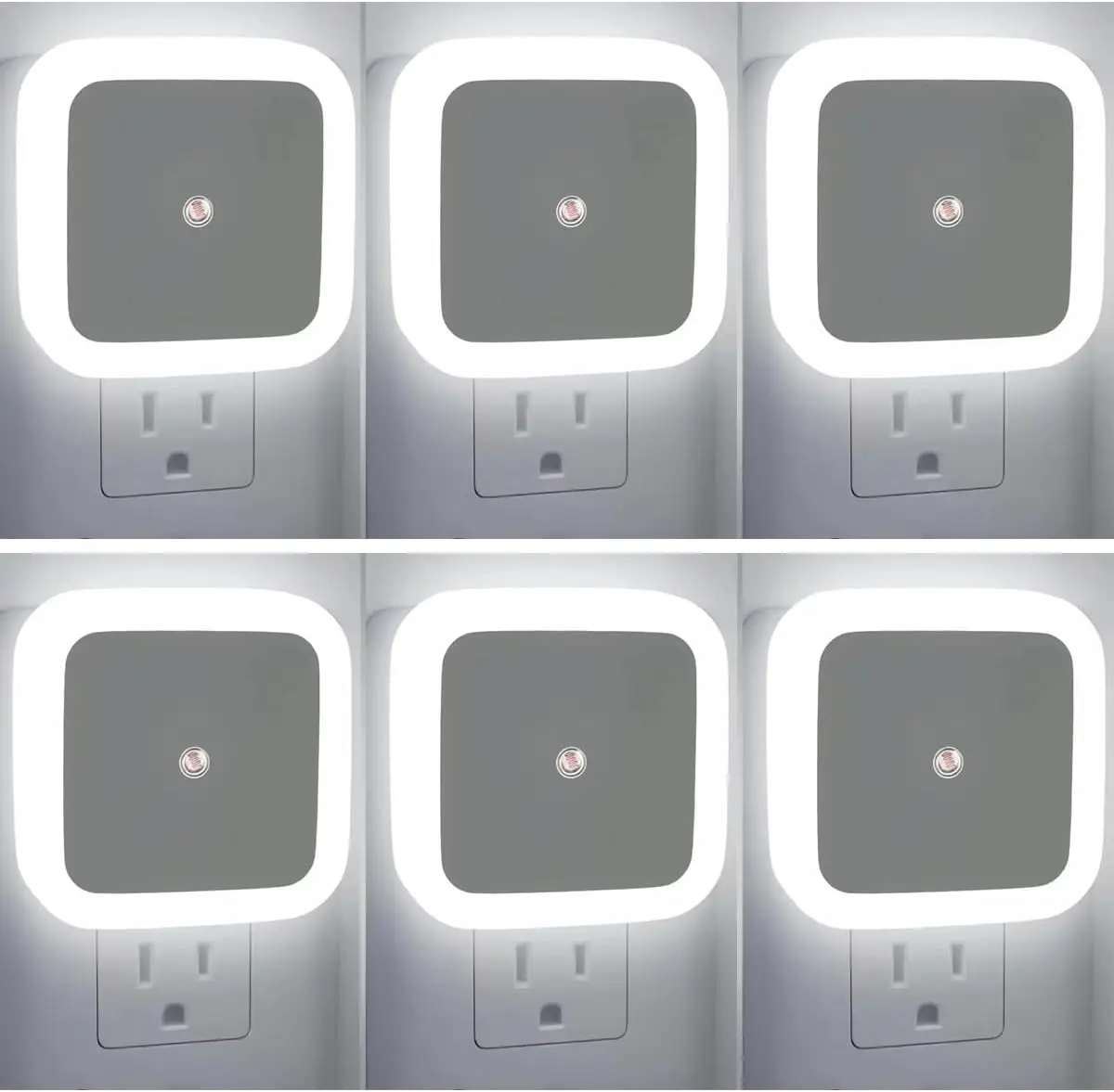 Night Light, 0.5W Daylight White LED Plug-in Night Light with Dusk to Dawn Sensor, Pack of 6 - Designed for Kids Room,Bedroom, Bathroom, Stairs, Kitchen Father's Day Gift