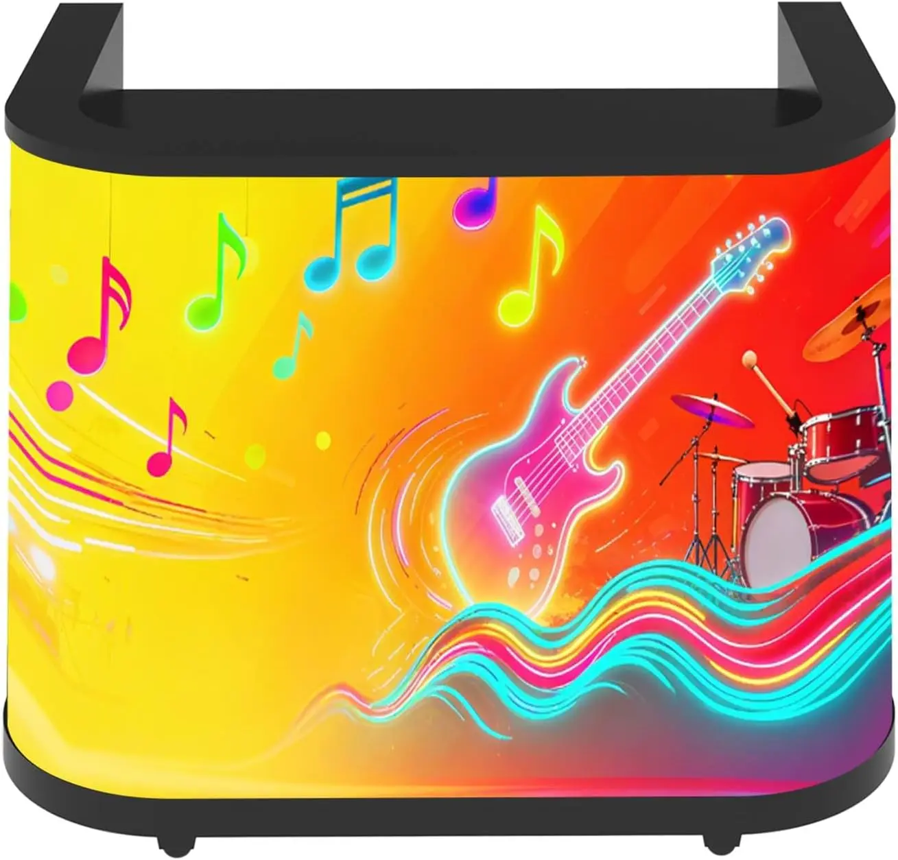 LED Curved DJ Booth, P2.5 GOB Indoor LED Digital Display Screen DJ Booth Table with Wheels, Portable LED Video Display Screen DJ Booth Facade with wheels, 170° Wide Viewing Angle