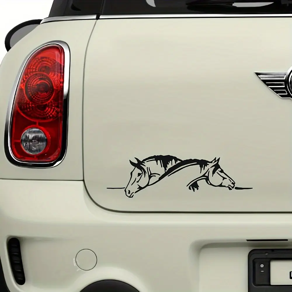 1PC Sticker for cars, Car Decals, Automobile Decals, Car Stickers, suitable for car bodies/phone cases, horse elements and simple lines add accents to items or bring sophistication to objects