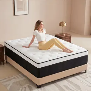 【Summervibes】 mattress queen size mattress 12/14 Inch Twin, Full, Queen, King Mattress Memory Foam And Spring, Hybrid MattressMedium Firmness, Lumbar Support, For Home Rooms Hotels, Boxed Halloween ChristmasGift Furniture Ergonomic