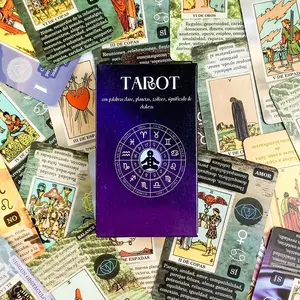 Spanish Tarot 78-Card Deck | Mystical Witchcraft Divination for Adults | Chakra & Planetary Magic Card Game | Unique Christmas Gift for Beginners, Yoga, and Pagan Enthusiasts | Festive Birthday Party Fun Card Game