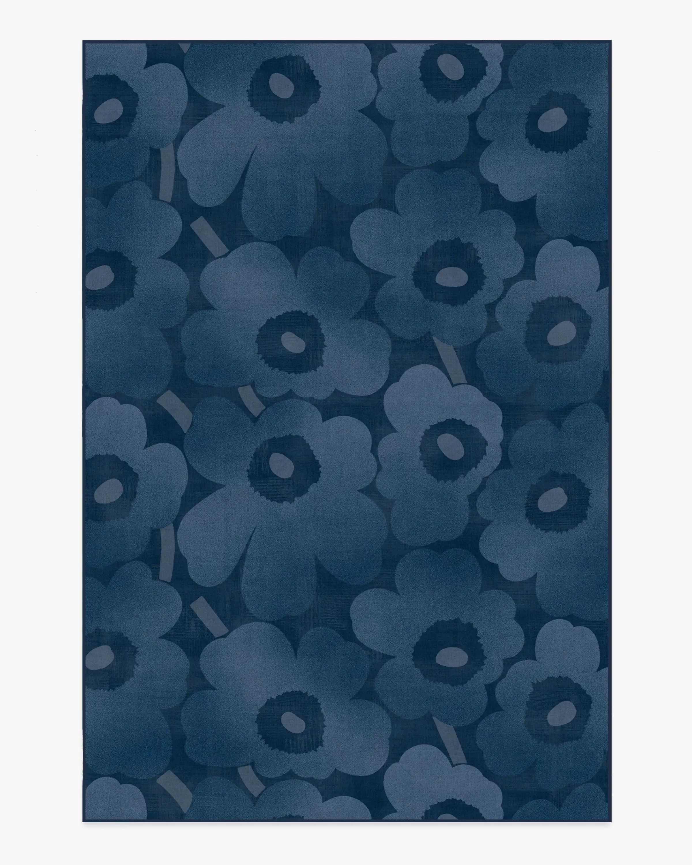 Unikko Blue Flatwoven Rug by Marimekko