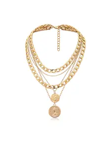 Women's Multi-Layer Coin Pendant Charms Layered Necklaces Set, Layering Necklaces, Vintage Boho Design with Geometric Pattern, Ideal for Daily & Party Wear, Boho Style Necklace