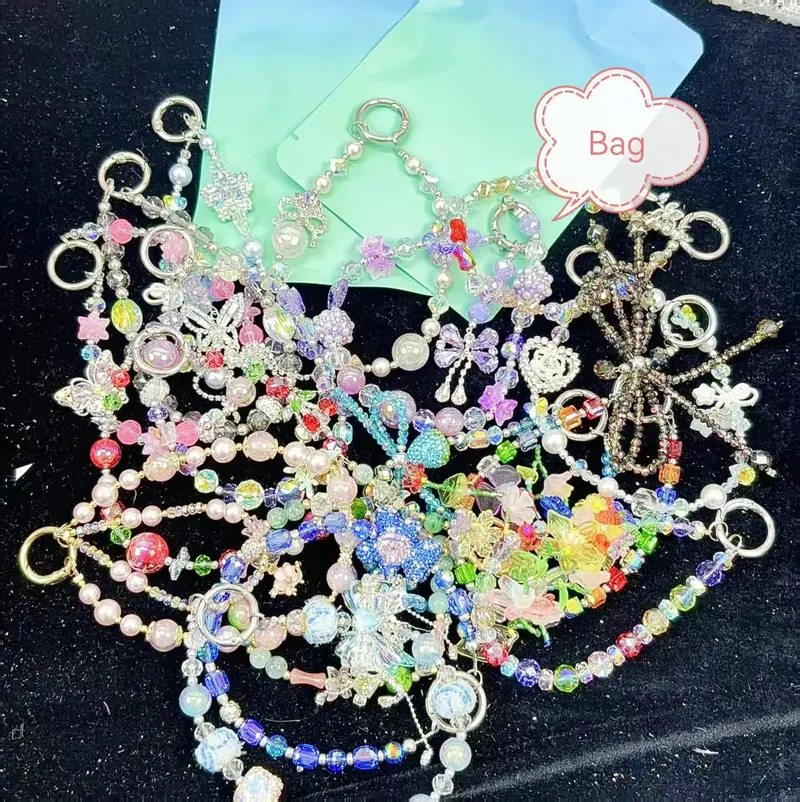 Fun Phone Chain｜key chain Party Bag with Colorful Beads and Designs for Easy Access and Convenience at Parties