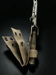 Outdoor tactical knife with scabbard, camouflage pattern, camping, hiking adventure, men's gift