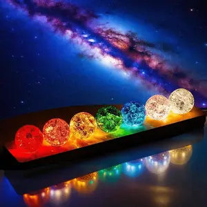 7 Star Ice Crack Crystal Ball Night Light for Meditation & Healing