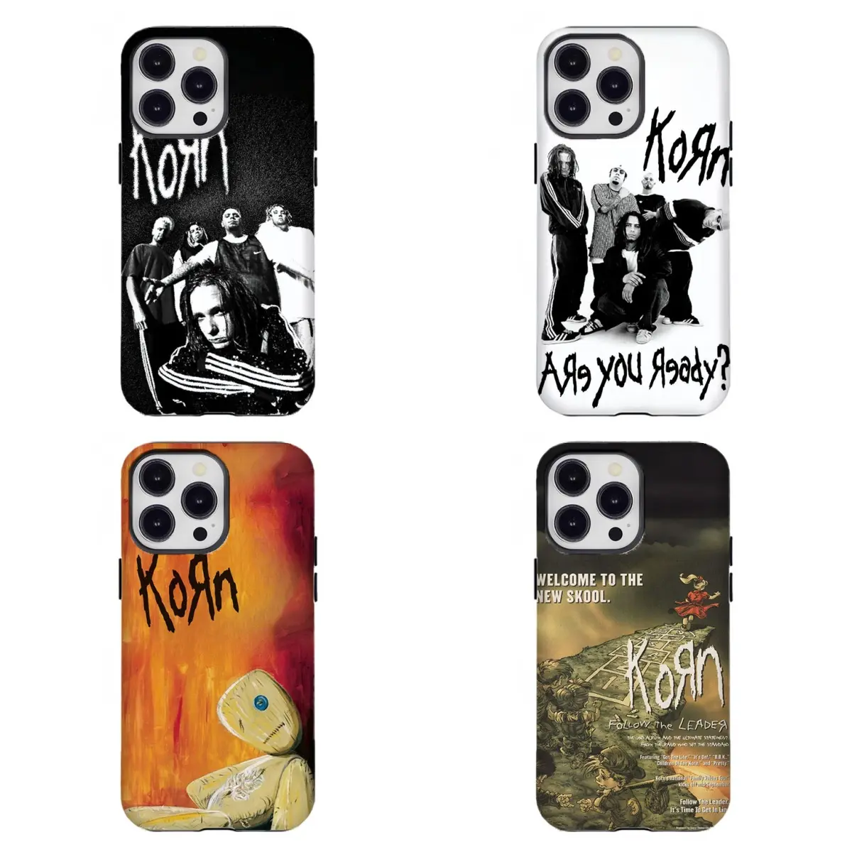 Iconic K-Korn Nu Metal Band Vintage Follow The Leader Phone Case Compatible for iPhone 17 16 15 14 13 12 11 and for Samsung S21-S25 Ideal Gift for Metal Music Fans