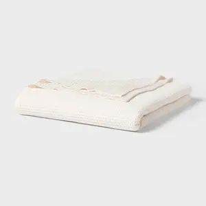Full/Queen TENCEL Lyocell Waffle Bed Blanket Ivory - Threshold