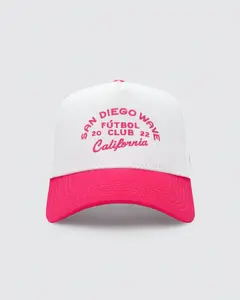 San Diego Wave FC x Huega House Pink & White High Profile Hat