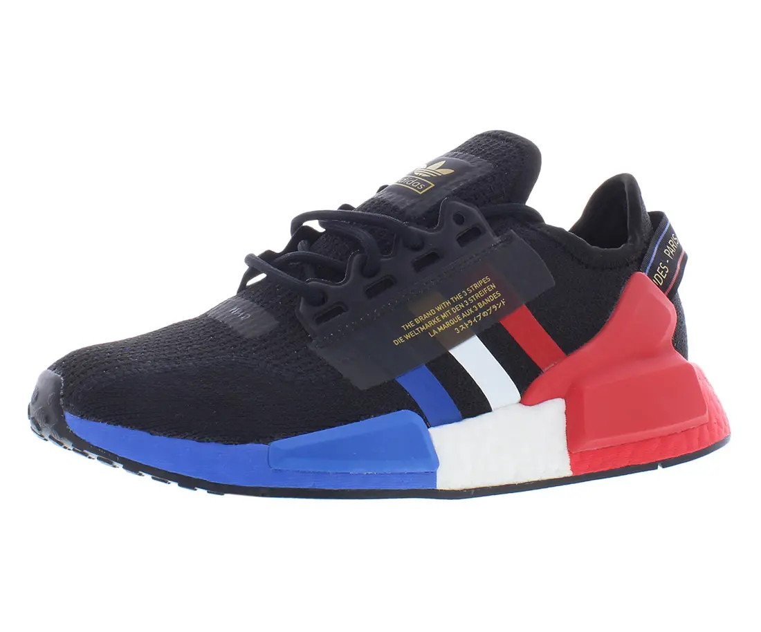 Adidas Men's NMD_R1.V2 Casual Athletic Sneaker - Solid Black Sports Shoes, Versatile Everyday Fashion Footwear, Walking Shoes