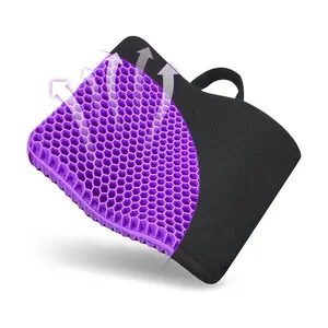 Double-layer thick gel seat cushion, honeycomb breathable pad, size: 15.75 x 13.8 x 1 inch, suitable for camping, office use, car travel, wheelchair and fishing. Anti-slip and portable chair cushion, specially designed for outdoor activities and travel.