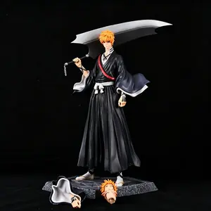Bleach Ichigo Kurosaki Figure, Thousand-Year Blood War Edition, Replaceable Head Design, Detailed Zangetsu Sword, Realistic, Collector's Must-Have