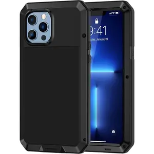 Case For iPhone 17 16 15 13 12 11 Pro Max 14 Plus 17 Air Metal Cover Heavy Duty Dustproof IP54 Water-Resistant Phone Cases