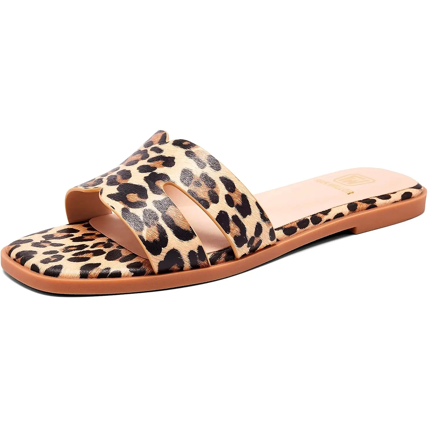 Women's Classy Cutout Open Toe Ankle Strap Slip-On Flats - Narrow Fit, Low Heel, Comfortable Casual Wear Shoes