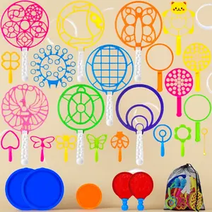 27 Pcs Bubble Wands Set, Assorted Bubble Wands with Tray for Kids & Adults, Bulk Large Bubble Makers for Summer Outdoor Activities, Birthday Gifts & Party Favors