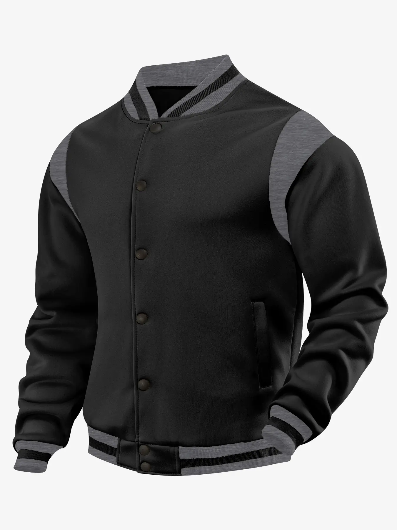 Men's Classic vintage patchwork baseball jacket, single-row button design, warm and comfortable, versatile baseball jacket, suitable for daily activities, autumn and winter sports baseball jacket