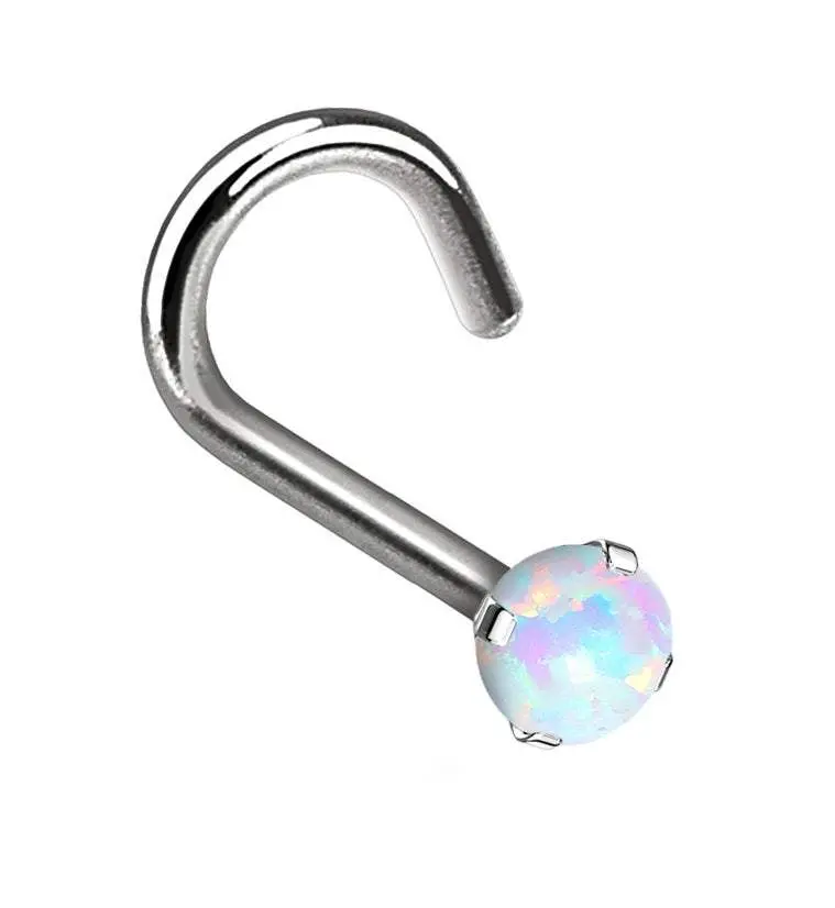 White Opalite Titanium Nose Screw White Opalite Titanium Nose Screw
