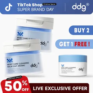 【Live Exclusive】ddg Makeup Remover Cleansing Balm(100ml+100ml+50ml) - Hypoallergenic & Gentle Facial Cleanser | All Natural Plant Oils | Nourish & Hydrate | Removes Heavy Makeup | Non-Comedogenic | For Sensitive & All Skin Types