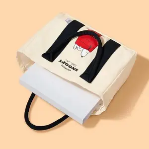 MINISO Peanuts Snoopy Summer Travel Canvas Tote Bag | Cream Cottagecore Handbag | Multi-use Bag for Travel, School & Daily Outdoor Use, Perfect Gift #SnoopyTote #CottagecoreStyle #SummerBag