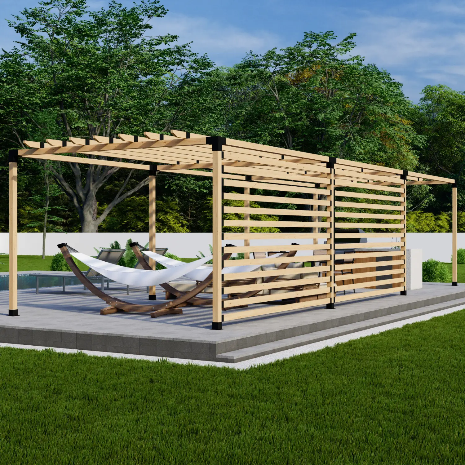 Patio or Pool Deck Pergola Kit